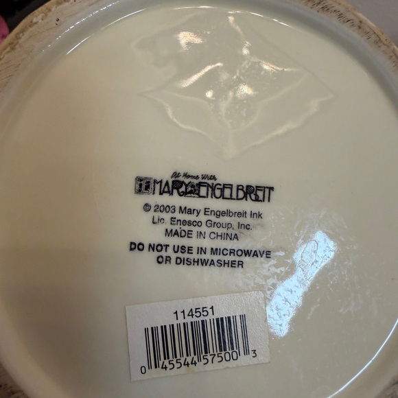 Mary Engelbreit Floral Teapot Enesco 2003 Blue Checkerboard - Picture 7 of 7